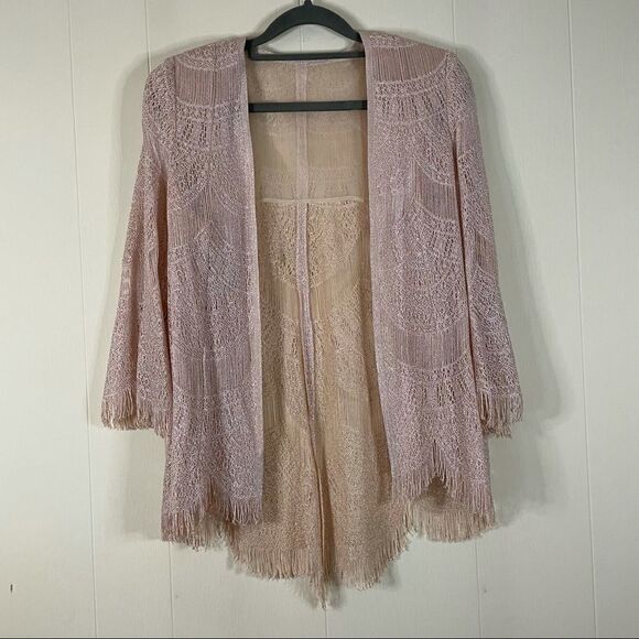 Vintage 70’s Damianou Crochet Scalloped Fringe Maxi Dress and Jacket - Picture 9 of 13